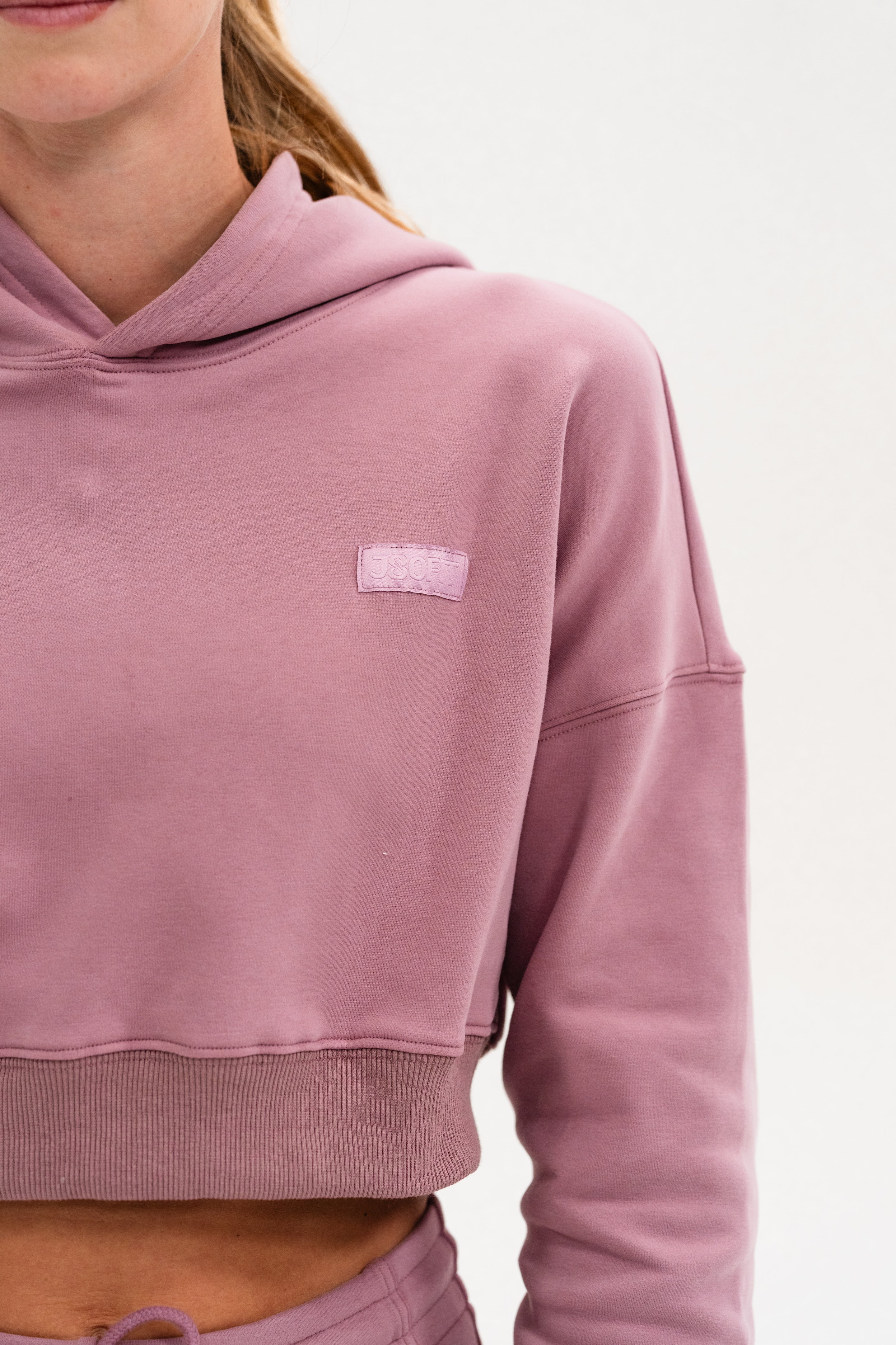 Adidas cropped hoodie dusty pink best sale