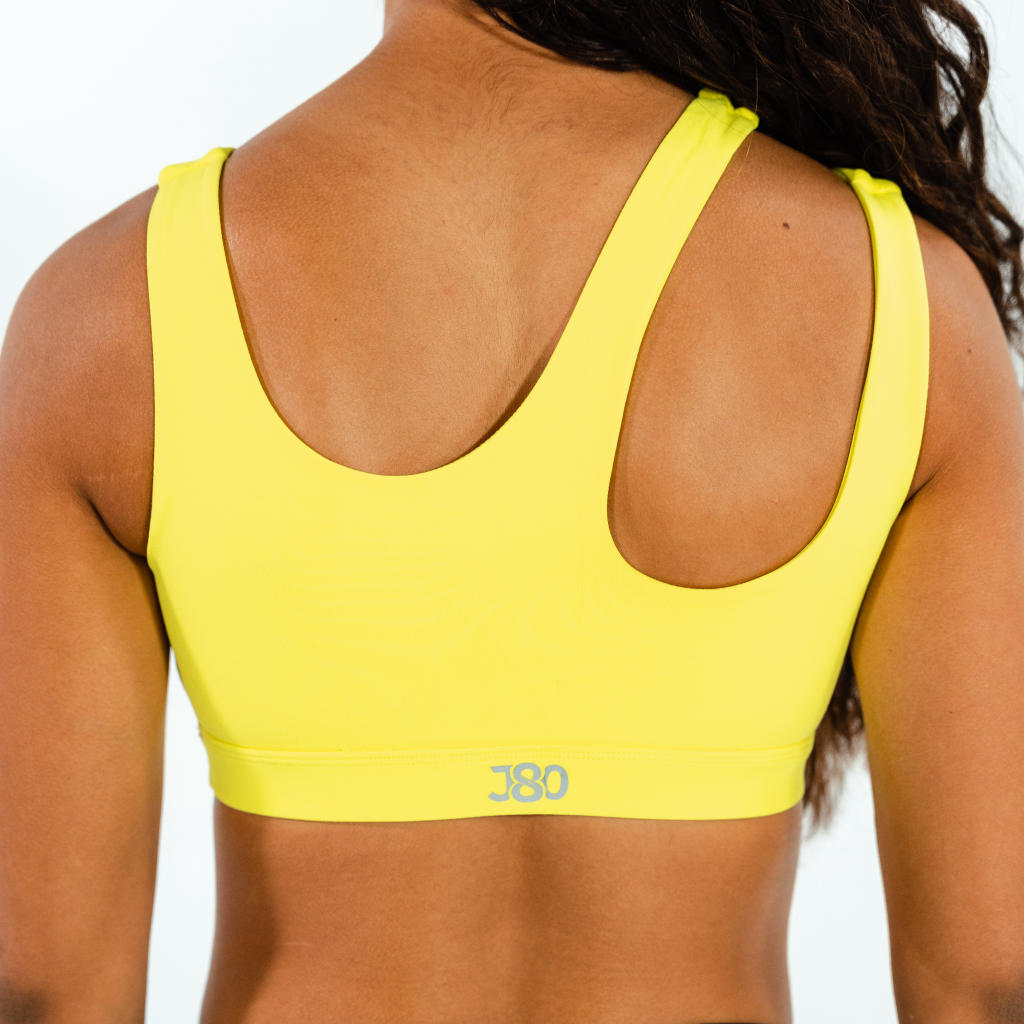 Yellow sport bra